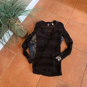 BKE Sheer Black sweater size Small